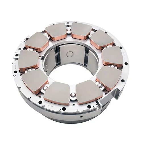 Combination tilt pad babbitt bearing featuring CuCr backed thrust pads and hydrostatic lift