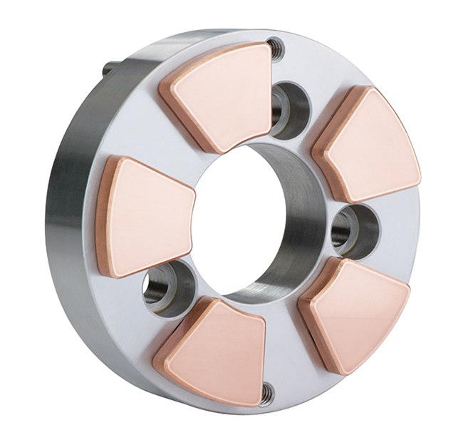 Flexure Pivot tilt pad thrust bearing with copper pads