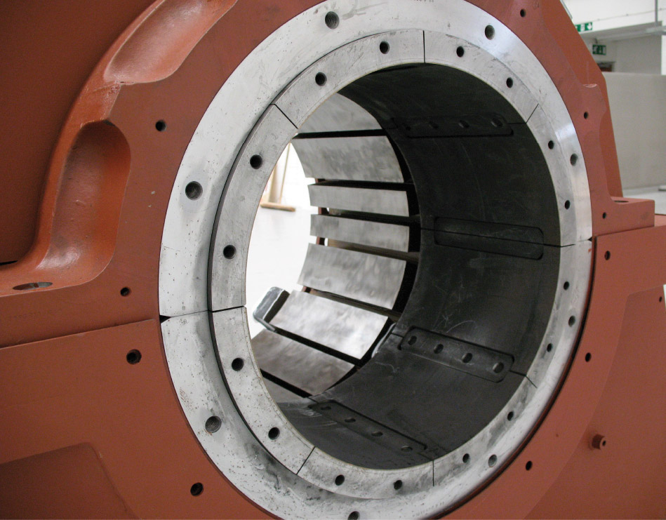 Active magnetic bearing pedestal bearing