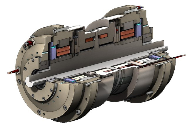 Model of active magnetic bearing configuration for turboexpander compressor