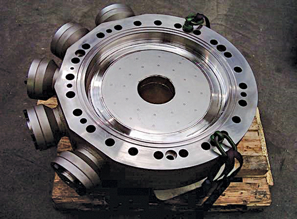 Canned magnetic bearing for immersion in process gas